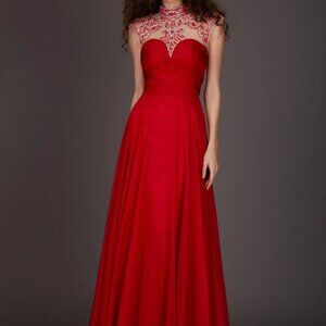 Red 12 Angela and Alison Long Prom Dress 61169 New